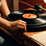 **

A cozy room scene. A young person is carefully placing a vinyl record on a turntable. Warm, nostalgic lighting. In the background, handwritten letters and a vintage film camera are visible. The overall mood is relaxed and mindful, representing a return to analog hobbies.

**